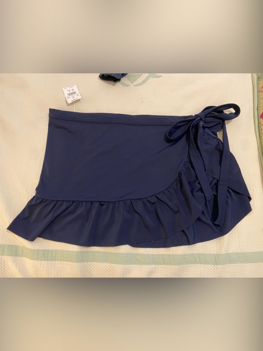J. Crew Navy Ruffle Tie-Side Skort